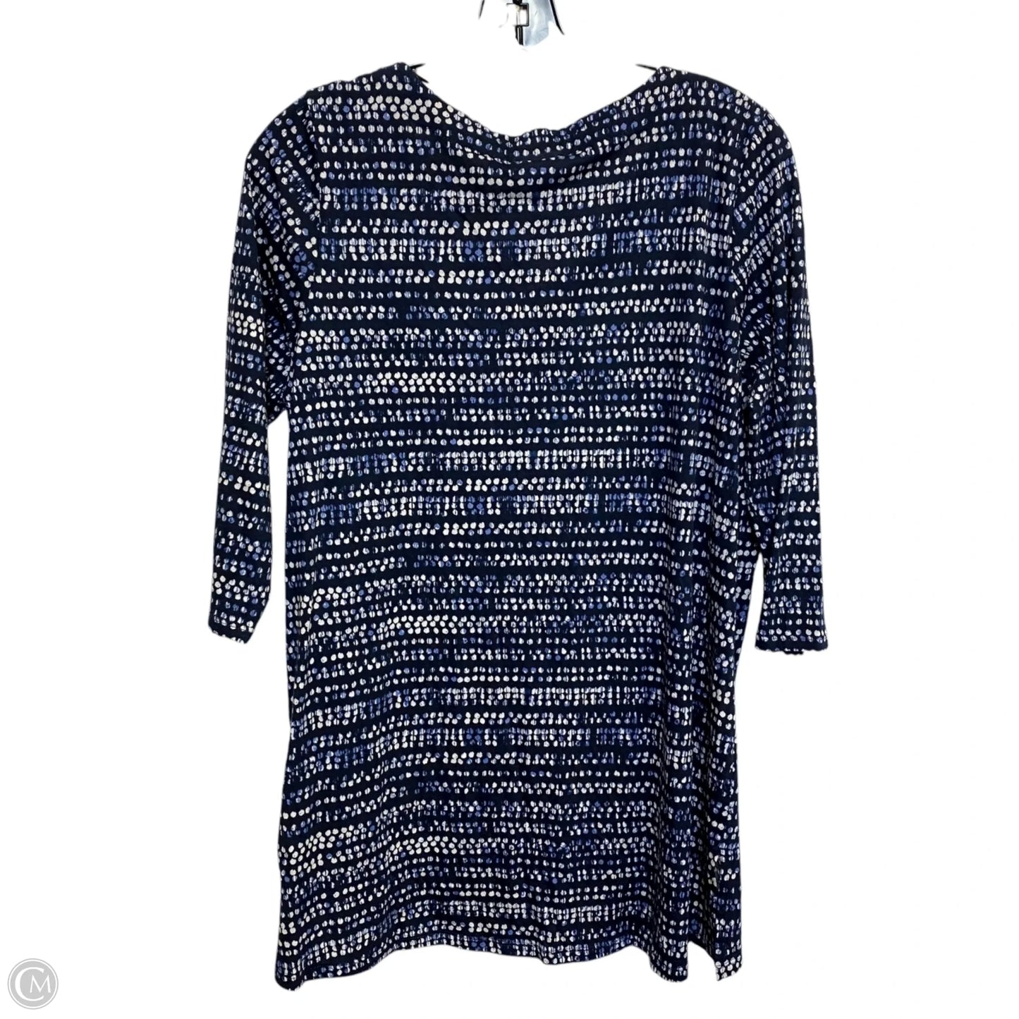 Top 3/4 Sleeve By Pure Jill In Blue & White, Size: Mp