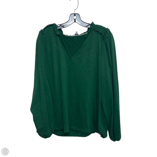 Top Long Sleeve By Crown And Ivy In Green, Size: Xl