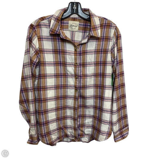 Top Long Sleeve By Jachs Girlfirend In Purple & Tan, Size: Xs