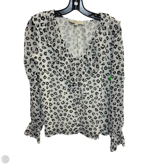 Top Long Sleeve By Loft In Black & White, Size: Xs