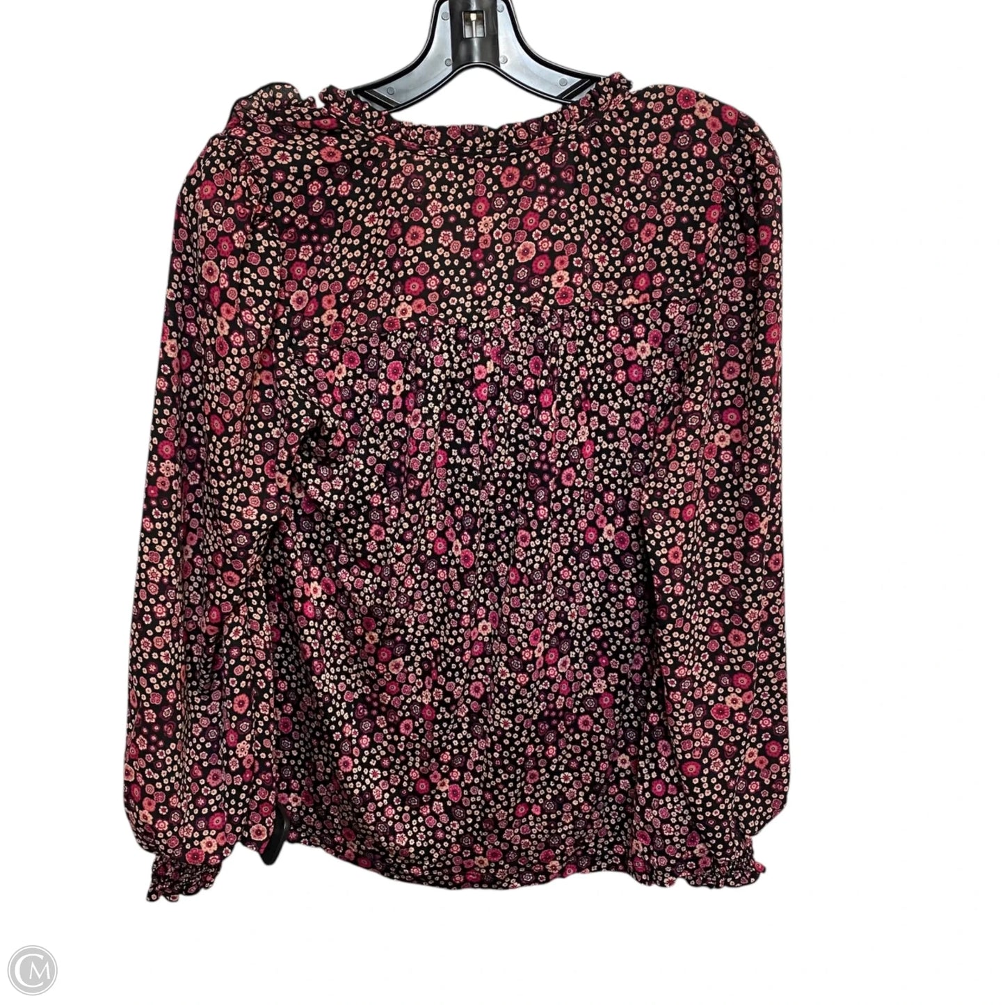 Top Long Sleeve By Loft In Black & Pink, Size: Xs