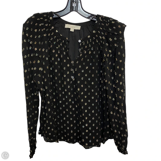 Top Long Sleeve By Loft In Black, Size: S