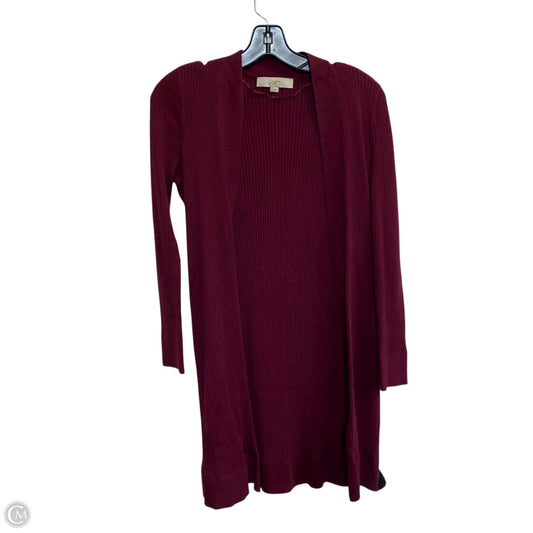 Cardigan By Loft In Maroon, Size: Xs