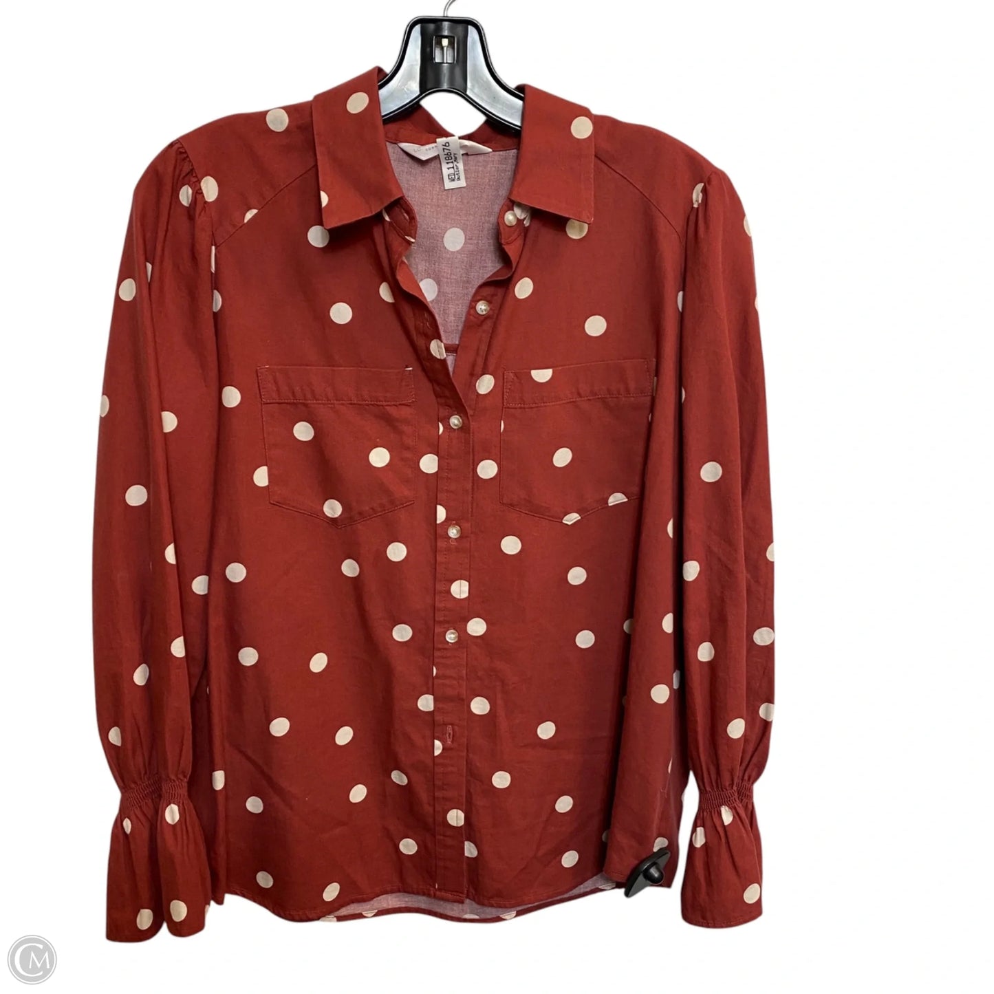 Top Long Sleeve By Lc Lauren Conrad In Red & White, Size: Xs