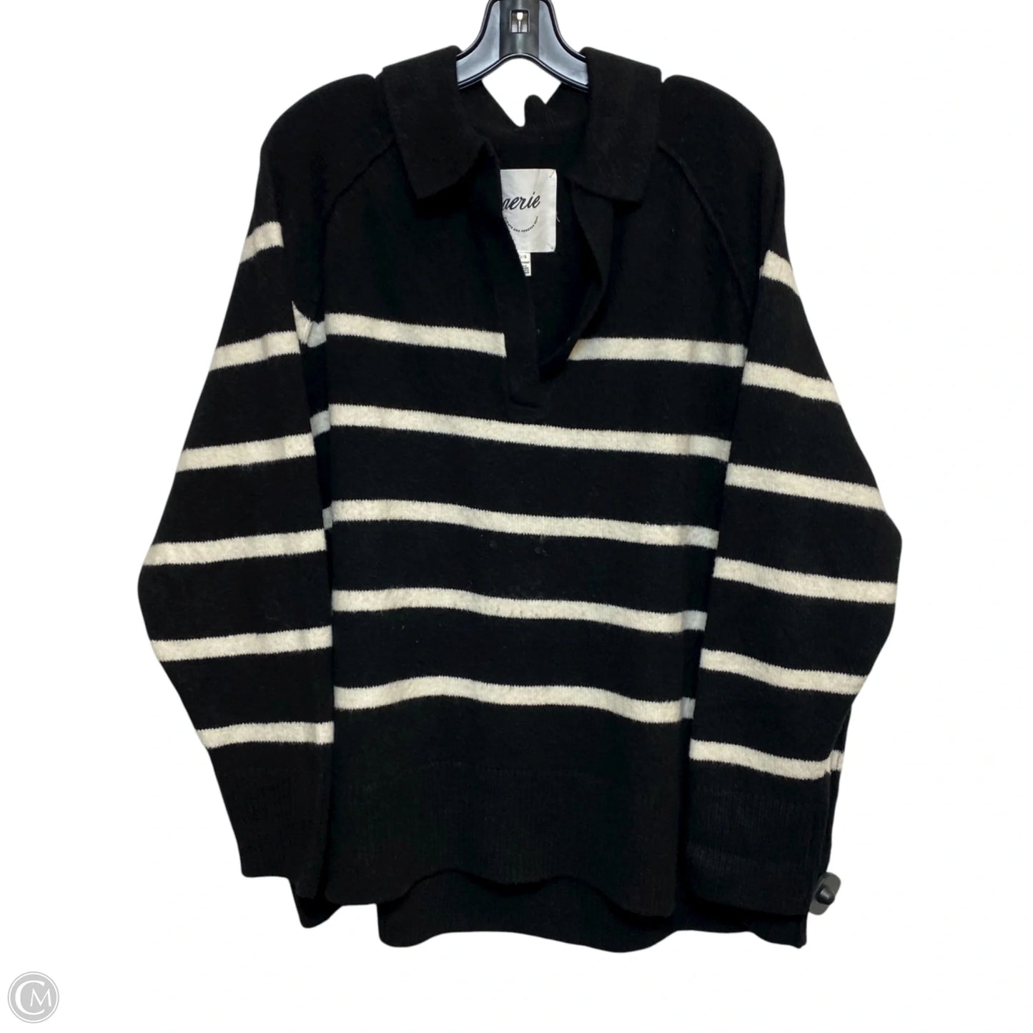 Sweater By Aerie In Black & Cream, Size: L