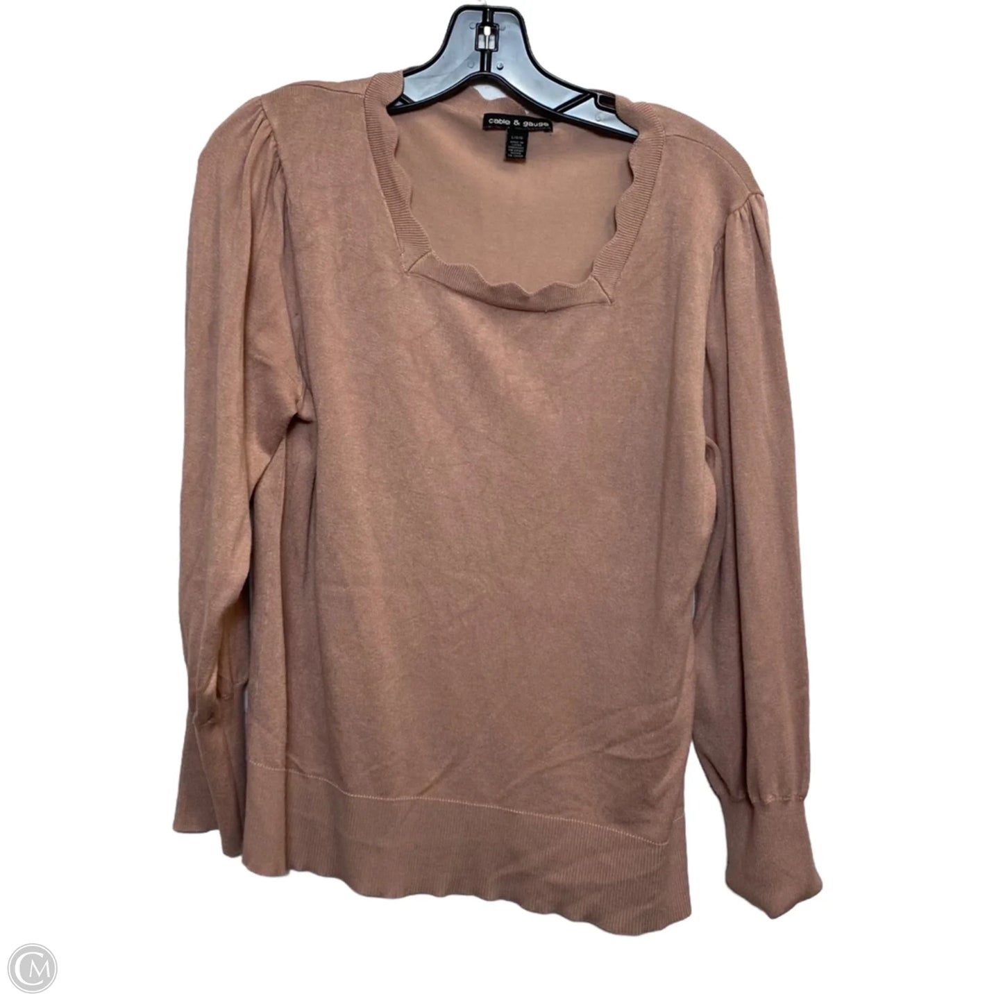 Top Long Sleeve By Cable And Gauge In Pink, Size: L