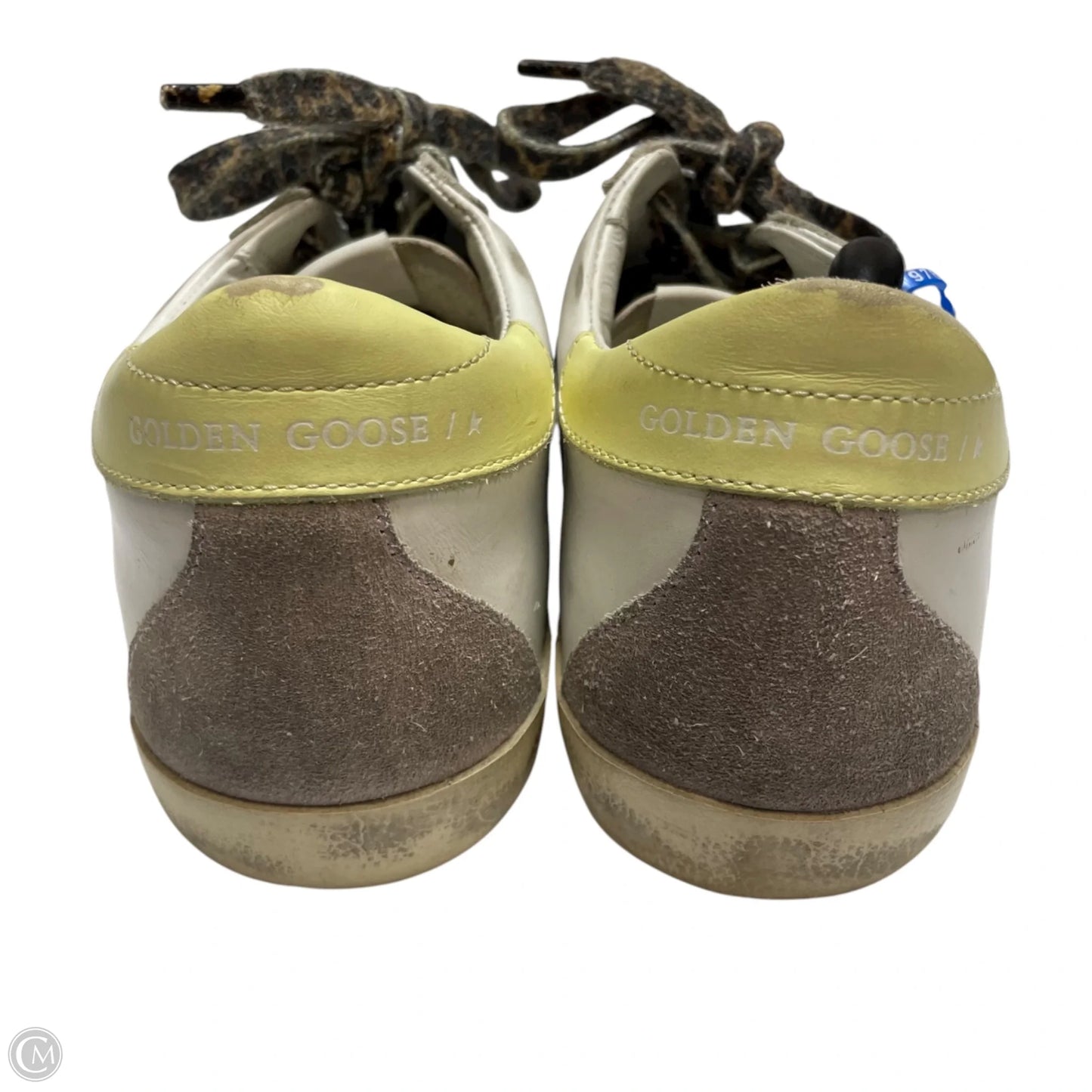 Shoes Luxury Designer By Golden Goose In Silver & White, Size: 7