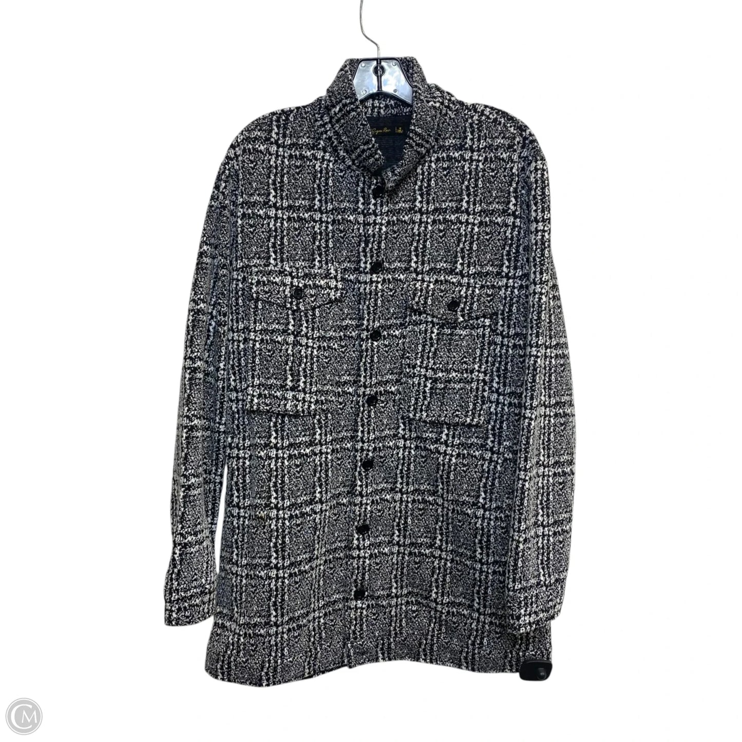 Jacket Shirt By Sugar Rain In Black & White, Size: M