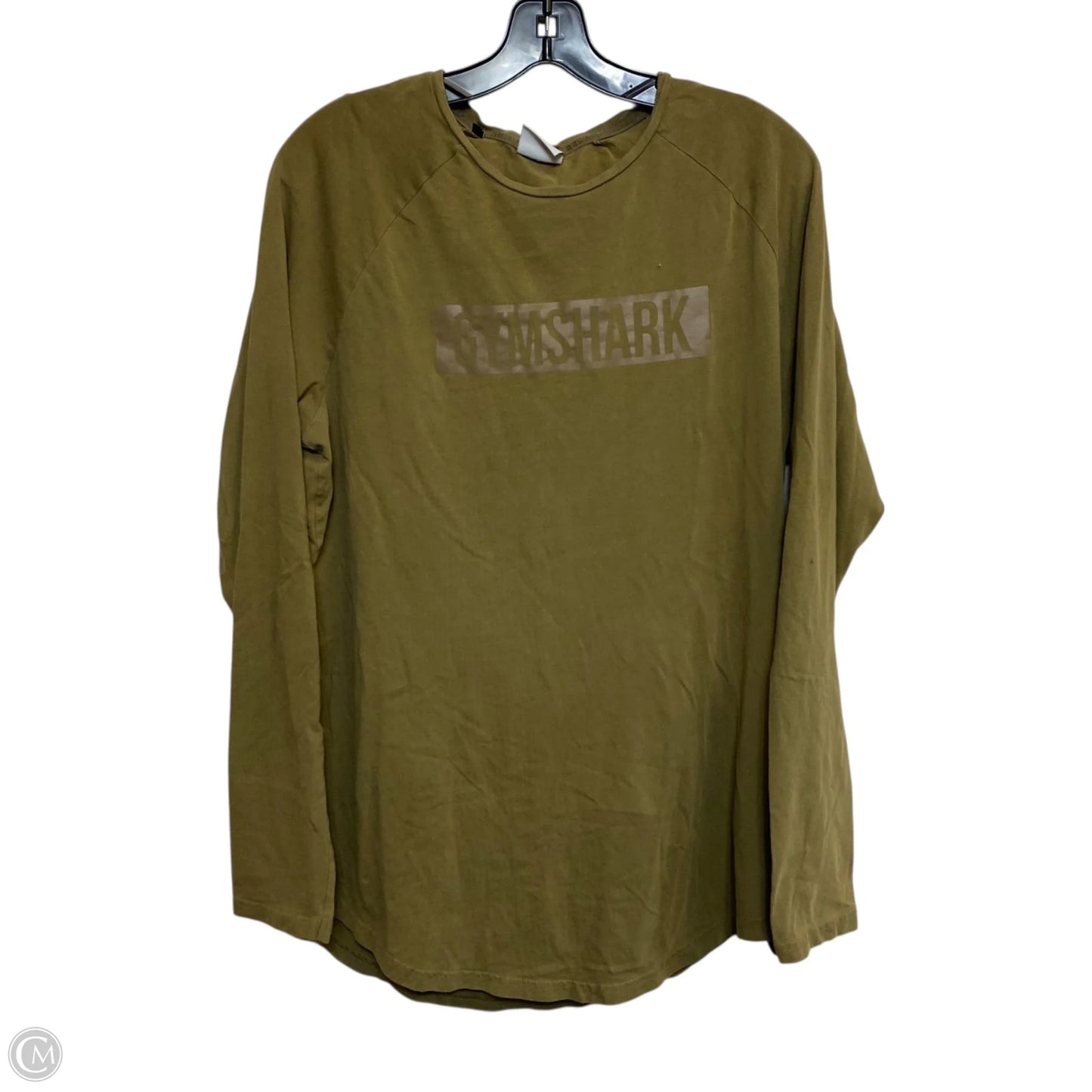 Athletic Top Long Sleeve Crewneck By Gym Shark In Green, Size: L