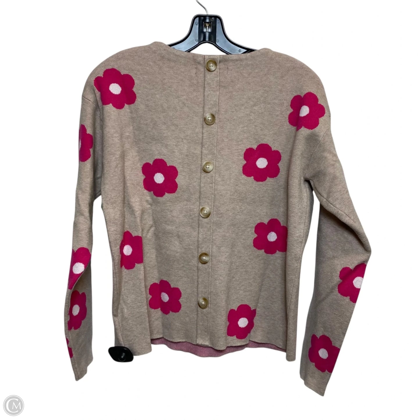 Sweater By Tahari In Pink & Tan, Size: M