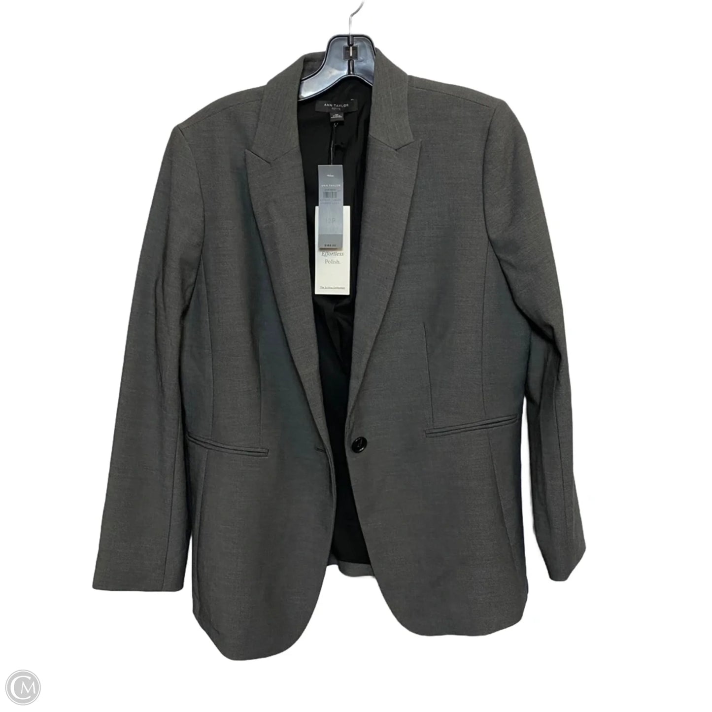 Blazer By Ann Taylor In Grey, Size: Lp