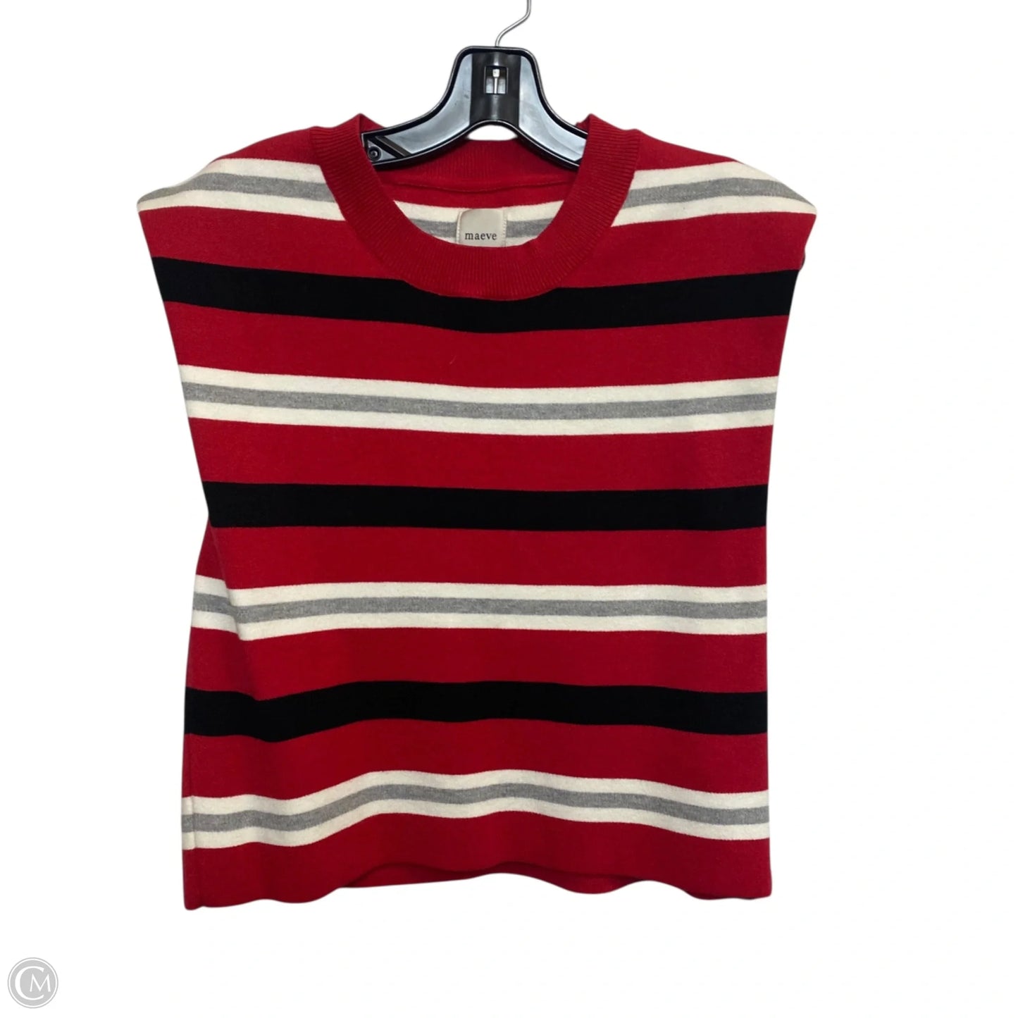 Top Sleeveless By Maeve In Black & Red, Size: S