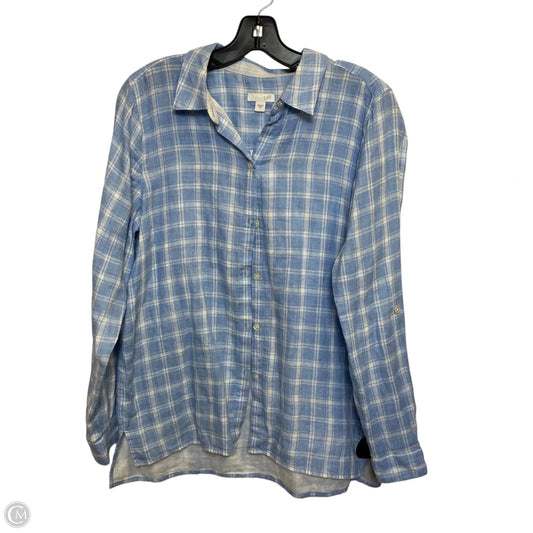 Top Long Sleeve By J. Jill In Blue & White, Size: S