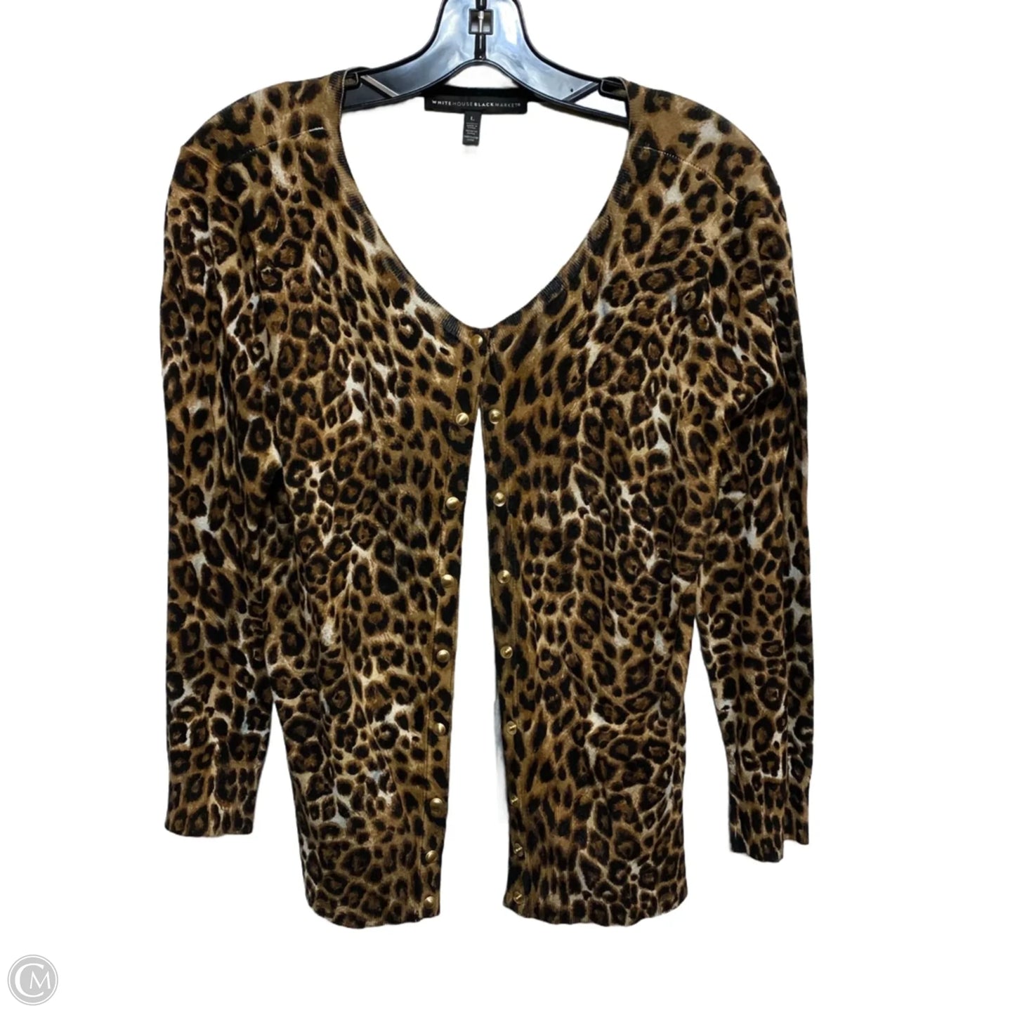 Cardigan By White House Black Market In Animal Print, Size: L