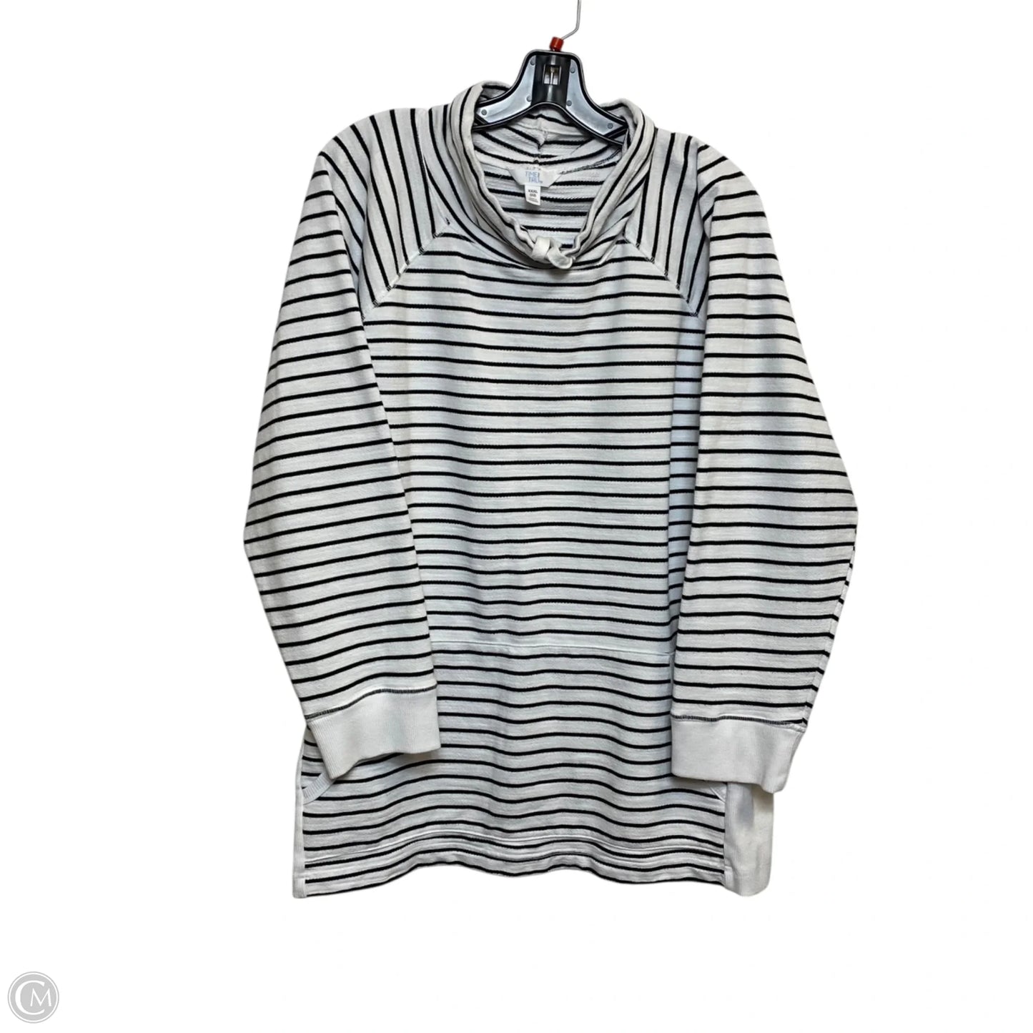 Top Long Sleeve By Time And Tru In Black & White, Size: 3x