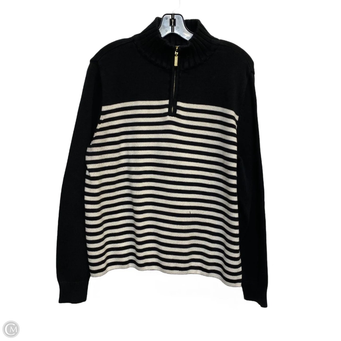 Sweater By Karen Scott In Black & White, Size: Xl