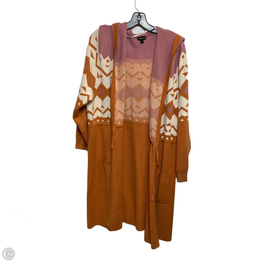 Sweater Cardigan By Torrid In Orange & Pink, Size: 3x
