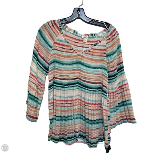Top Long Sleeve By Spense In Green & Pink, Size: L