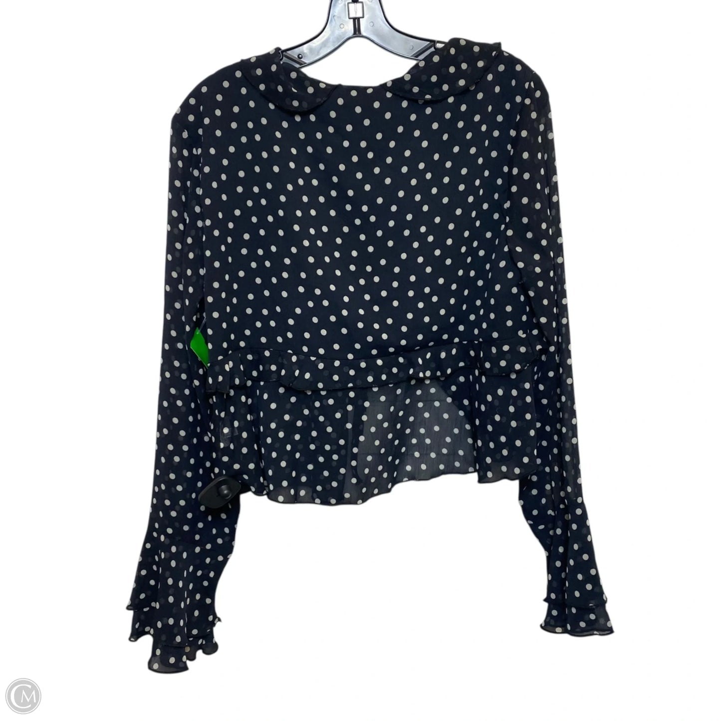Top Long Sleeve By American Eagle In Black & White, Size: L