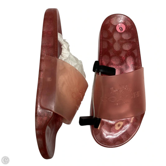 Sandals Designer By Coach In Pink, Size: 9