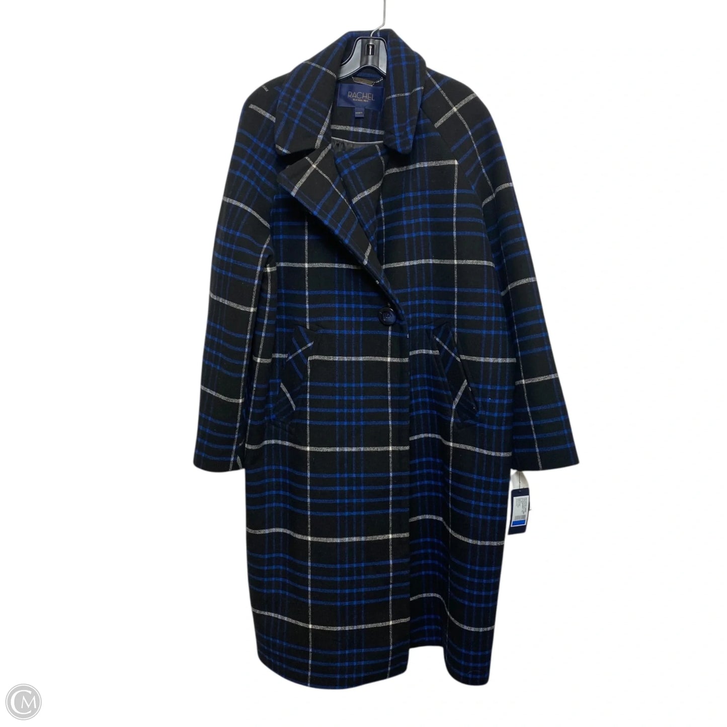 Coat Peacoat By Rachel Roy In Black & Blue, Size: Xl