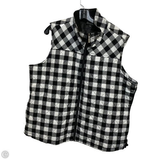 Vest Puffer & Quilted By Jane Ashley In Black & White, Size: 2x