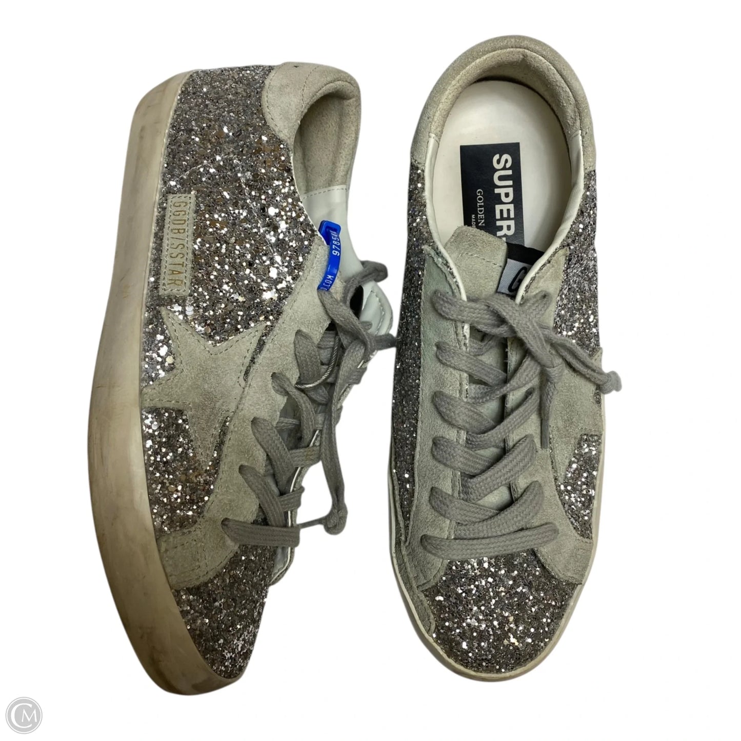 Shoes Luxury Designer By Golden Goose In Silver, Size: 9