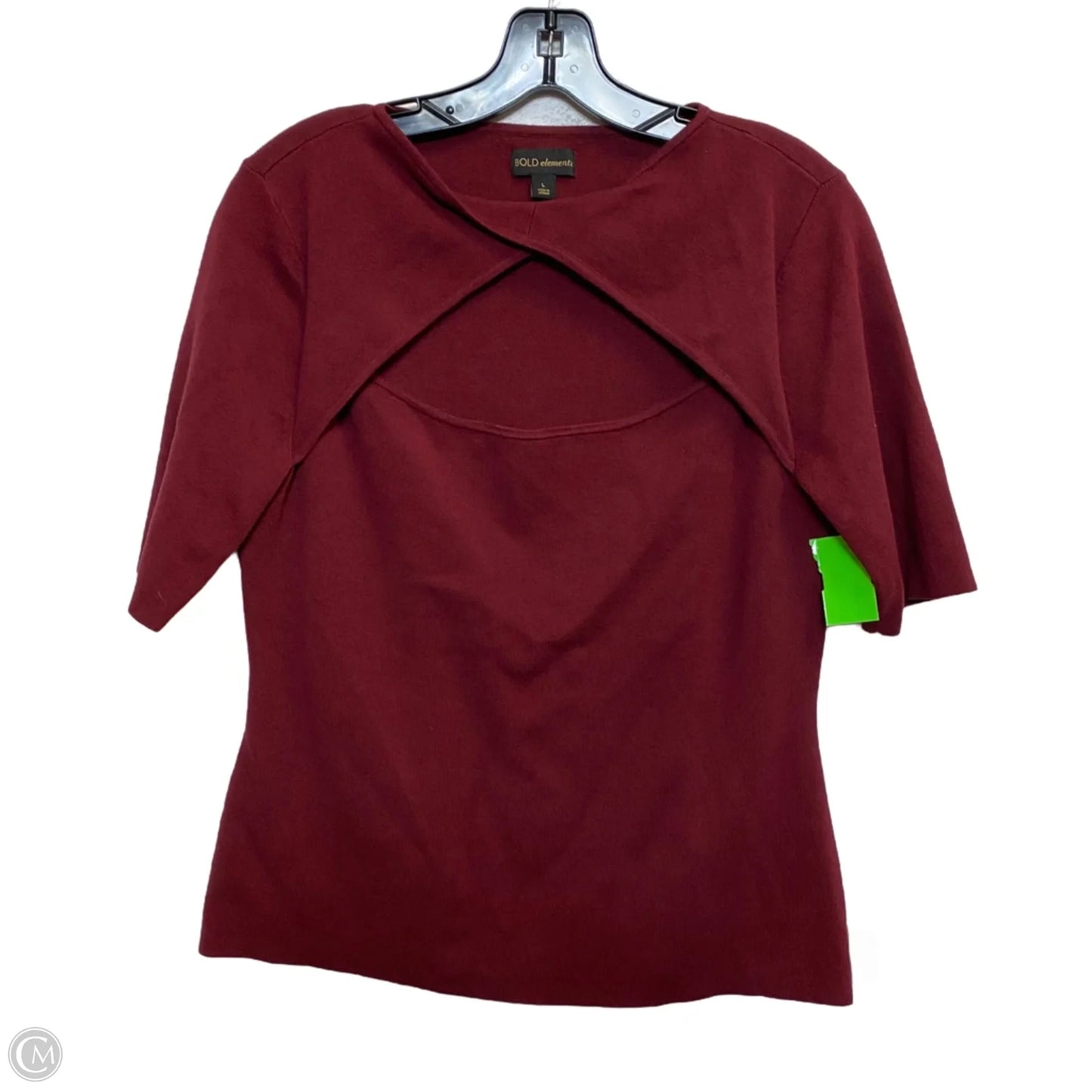 Sweater Short Sleeve By Bold Elements In Red, Size: L