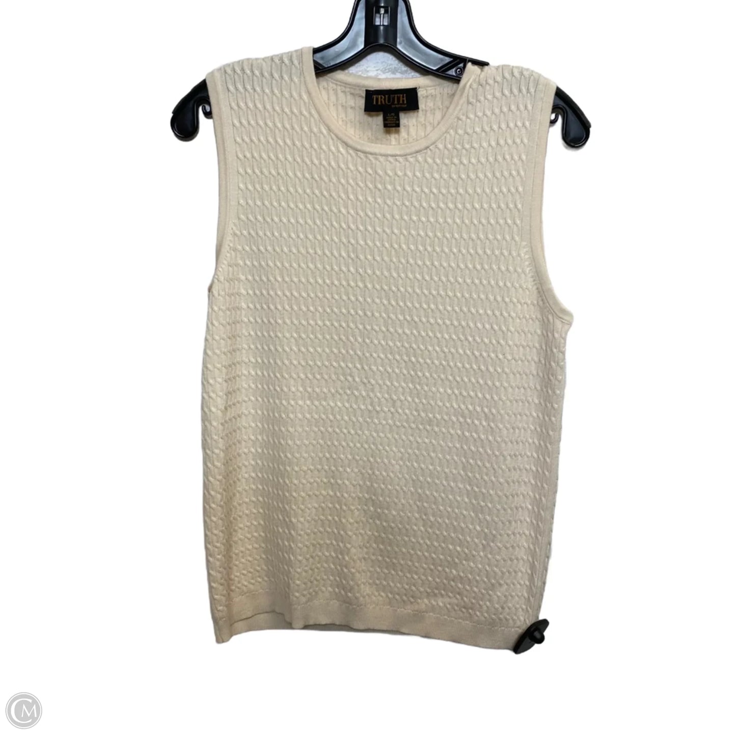 Sweater Short Sleeve By Truth In Cream, Size: L