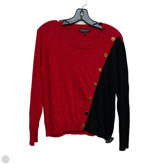 Sweater By Joseph A. In Black & Red, Size: L