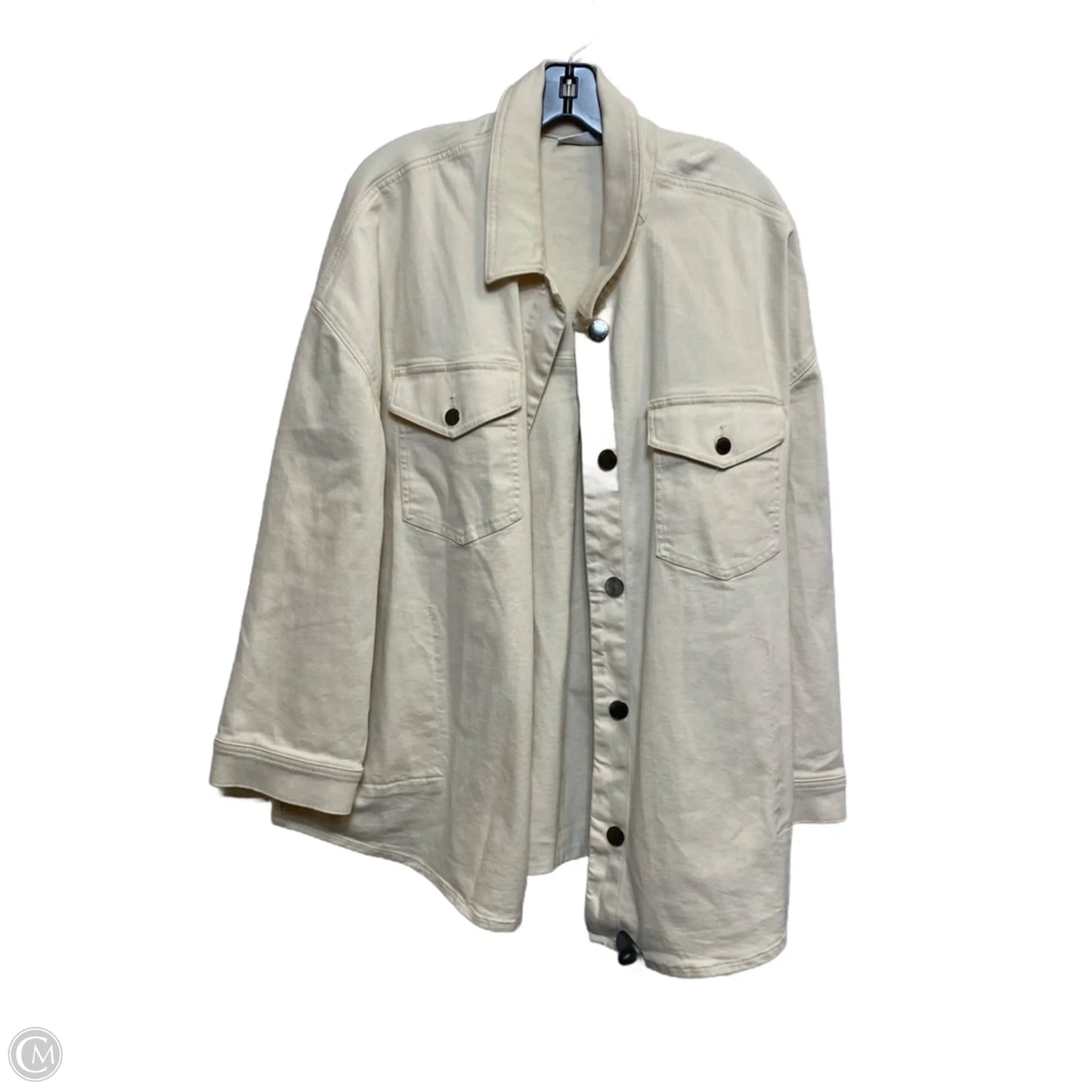 Jacket Shirt By Lane Bryant In Cream Denim, Size: 3x