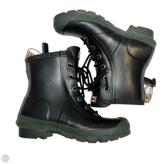 Boots Designer By Hunter In Black & Green, Size: 5