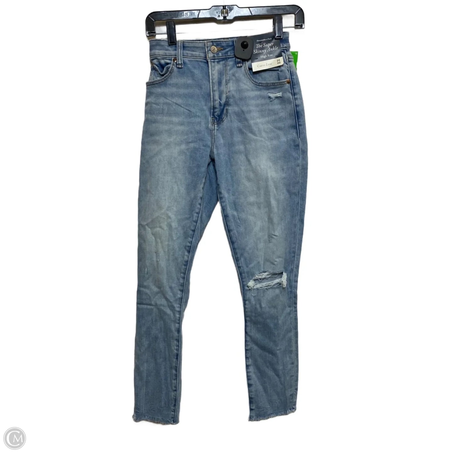 Jeans Skinny By Abercrombie And Fitch In Blue Denim, Size: Xxs