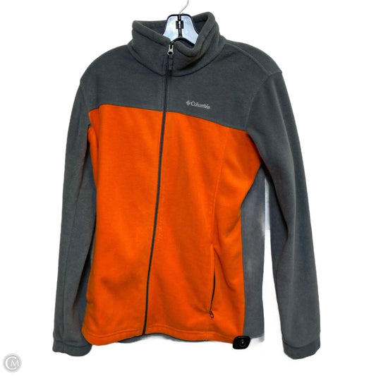 Jacket Fleece By Columbia In Grey & Orange, Size: Xl