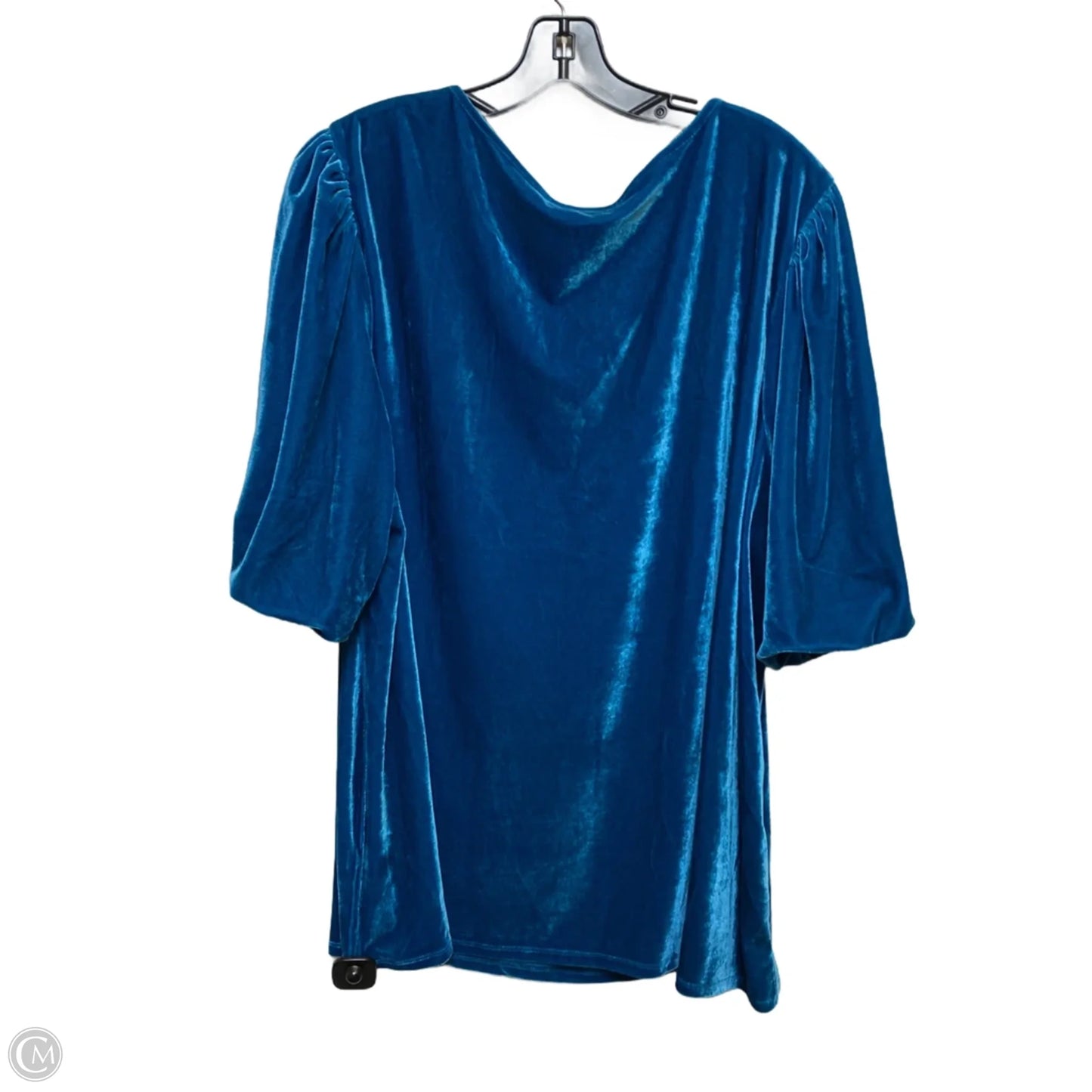 Top Short Sleeve By Cato In Blue, Size: 4x