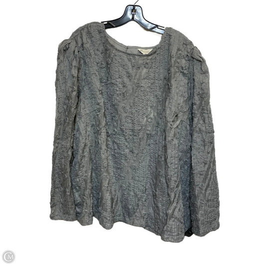 Top Long Sleeve By Cato In Grey, Size: 4x