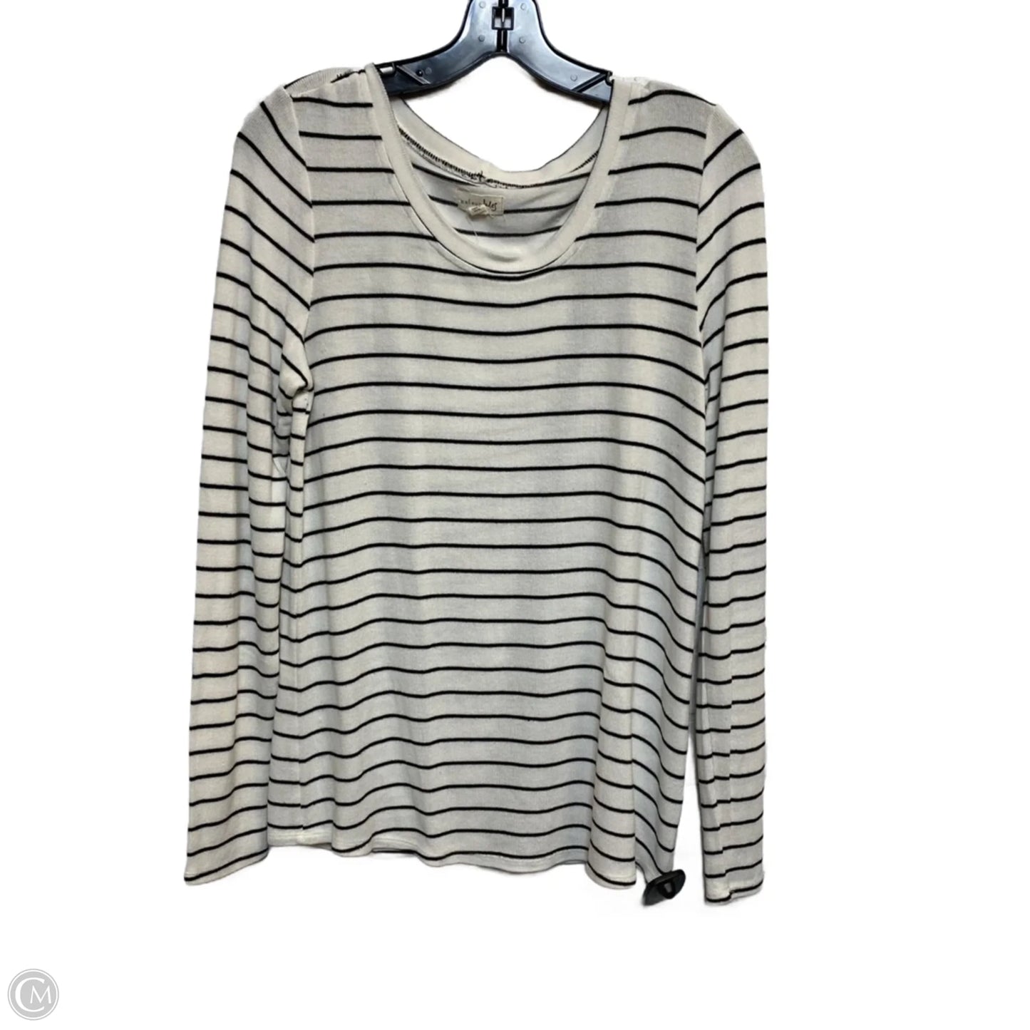 Top Long Sleeve By Maison Jules In Black & White, Size: M