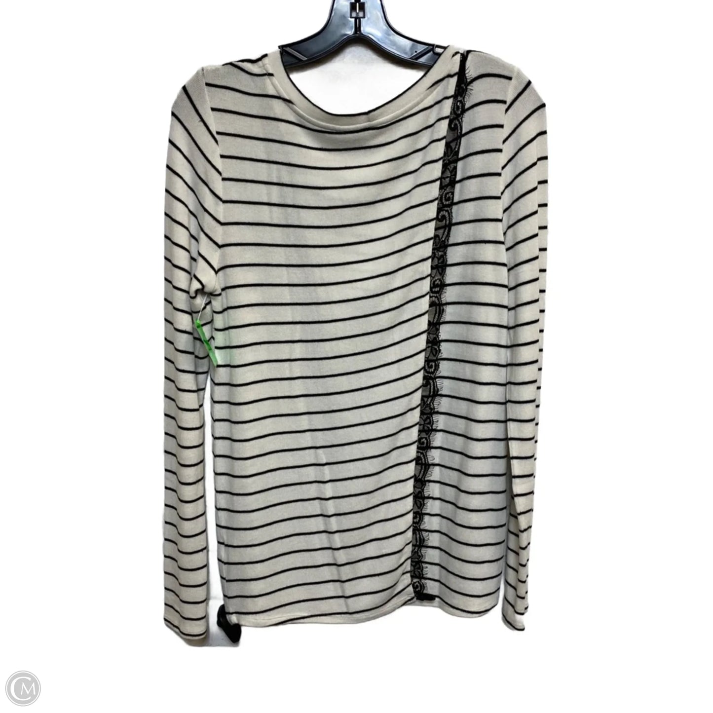 Top Long Sleeve By Maison Jules In Black & White, Size: M