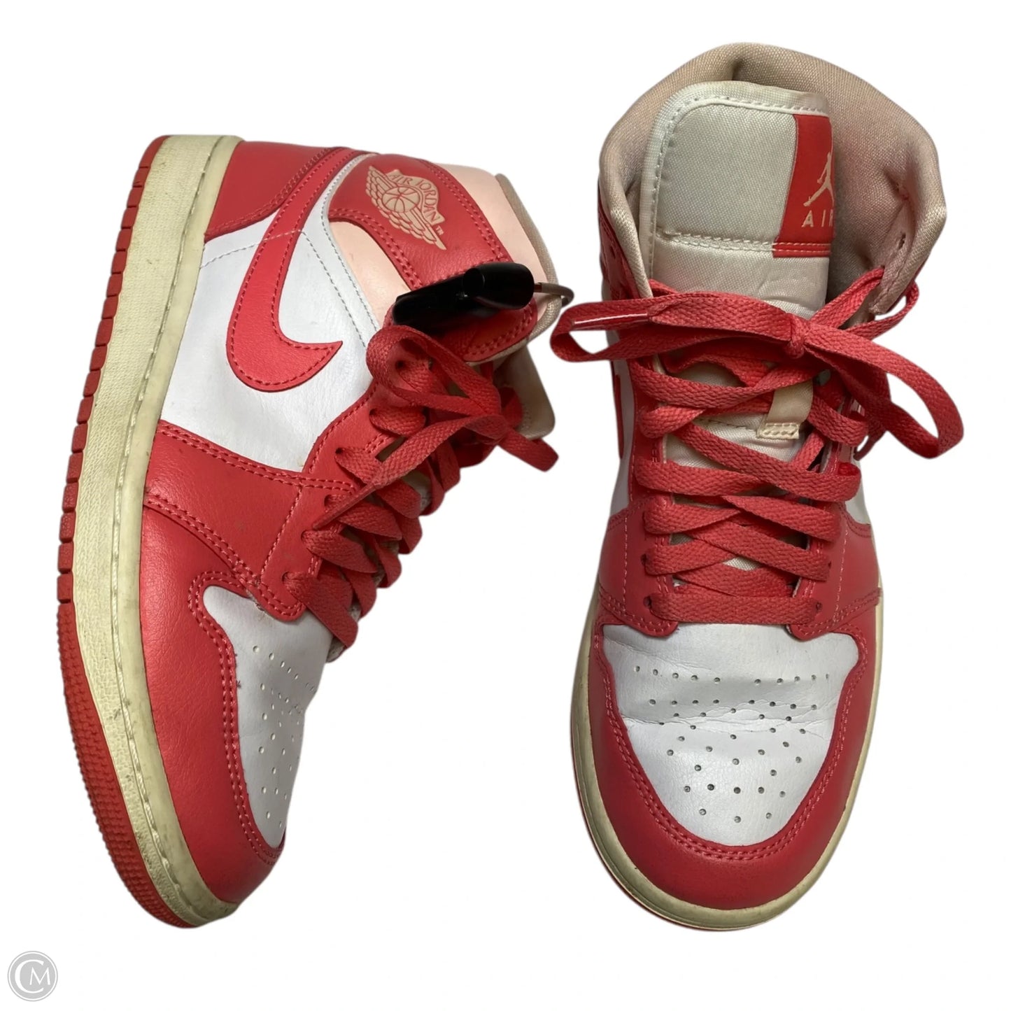 Shoes Luxury Designer By Jordan In Pink & White, Size: 7.5