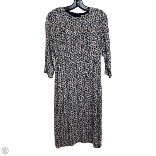 Dress Casual Midi By Loft In Blue & Orange, Size: Xs