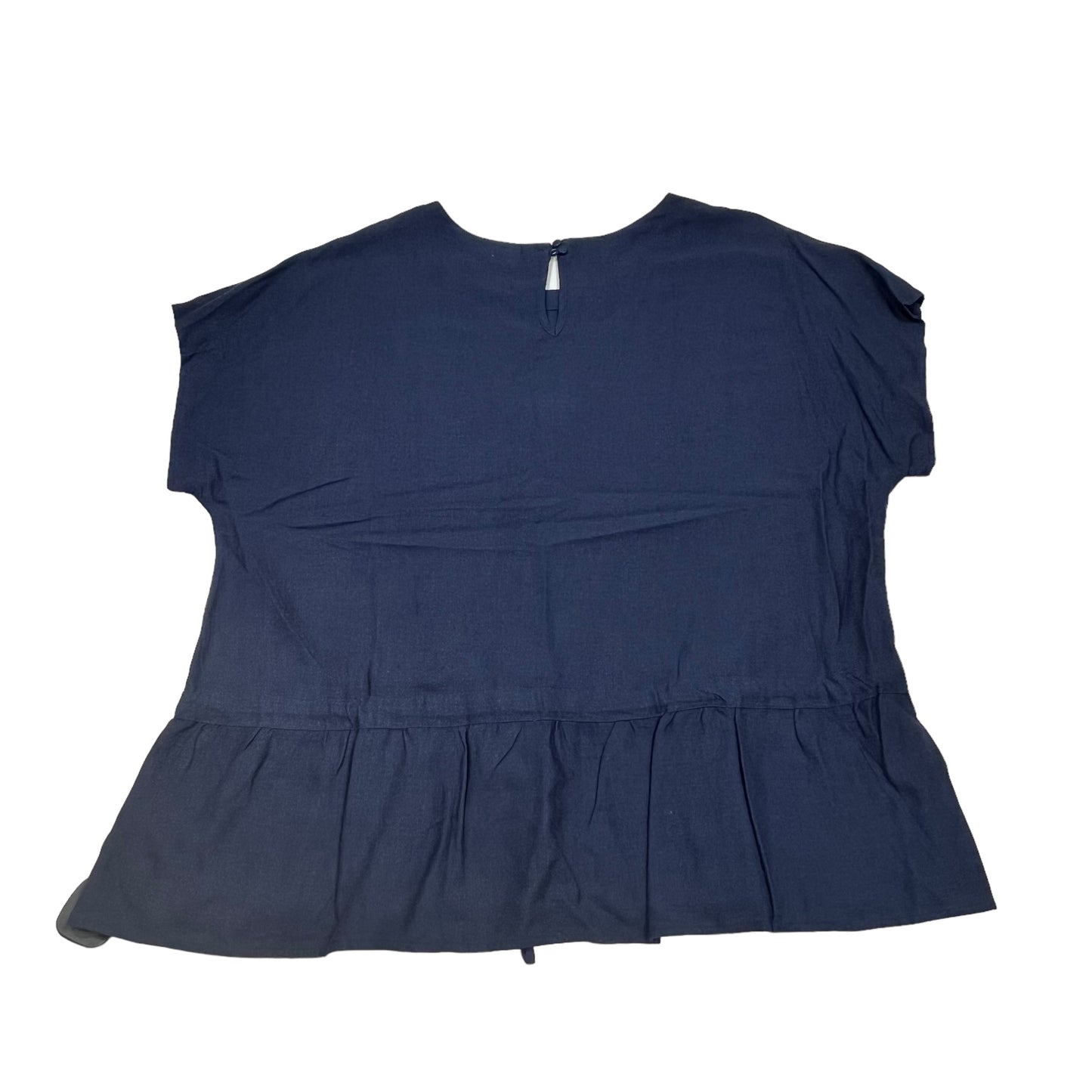 Navy Top Short Sleeve Cotton Bleu, Size Xl