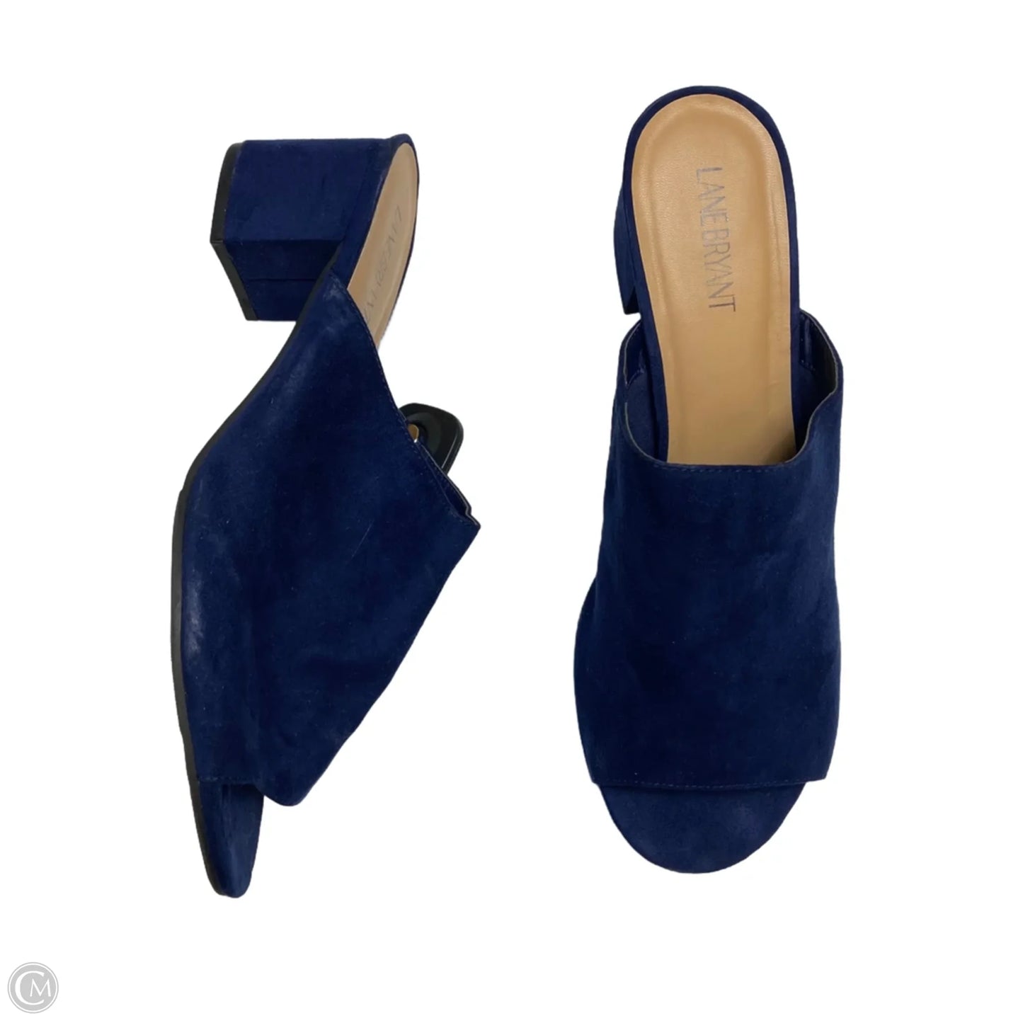 Sandals Heels Block By Lane Bryant In Blue, Size: 12