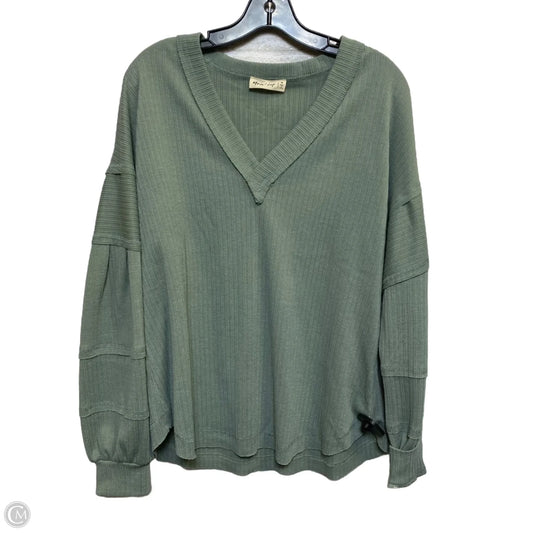 Top Long Sleeve By New In In Green, Size: M