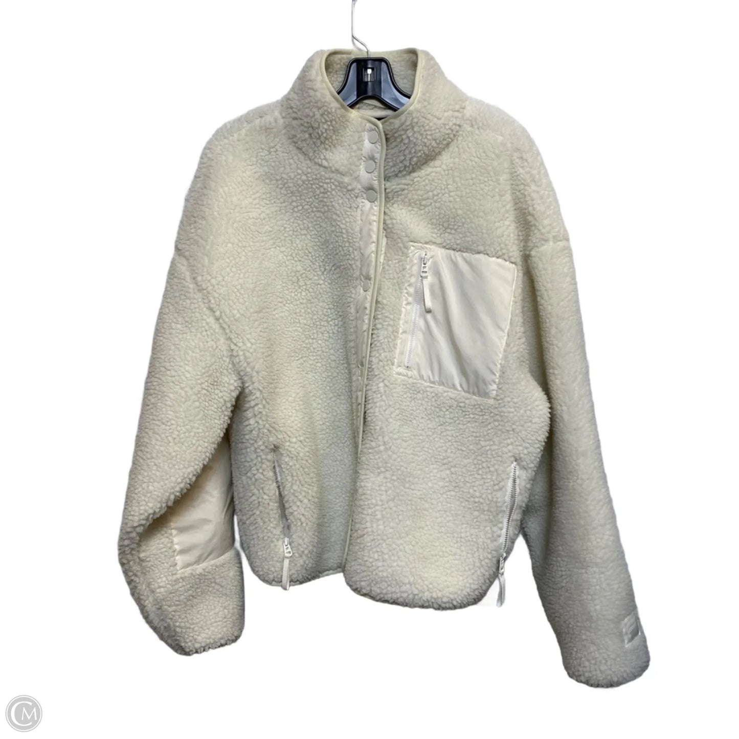 Athletic Jacket By Fabletics In Cream, Size: L