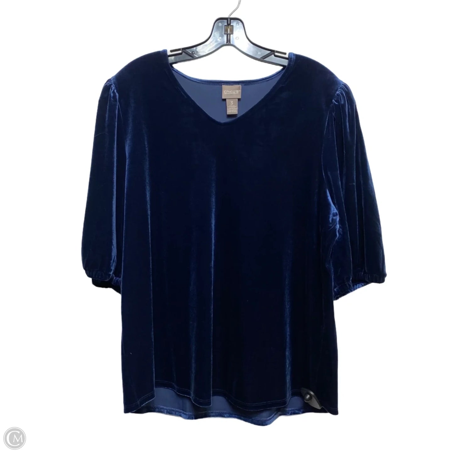 Top Short Sleeve By Chicos In Blue, Size: Xl