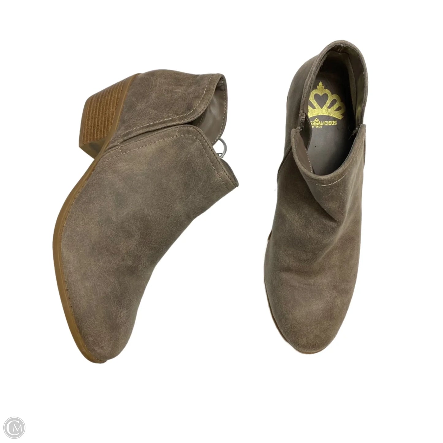 Boots Ankle Heels By Fergalicious In Brown, Size: 8.5