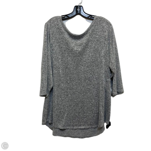 Top 3/4 Sleeve Basic By Bobbie Brooks In Grey, Size: 2x