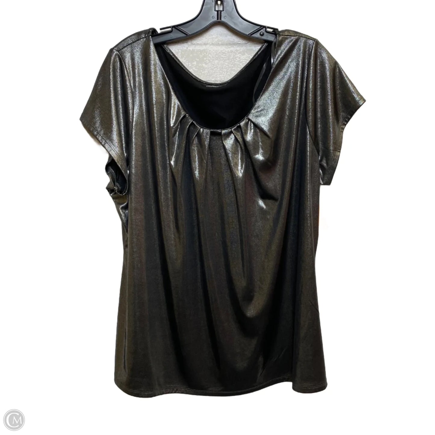 Top Short Sleeve By Worthington In Silver, Size: 2x