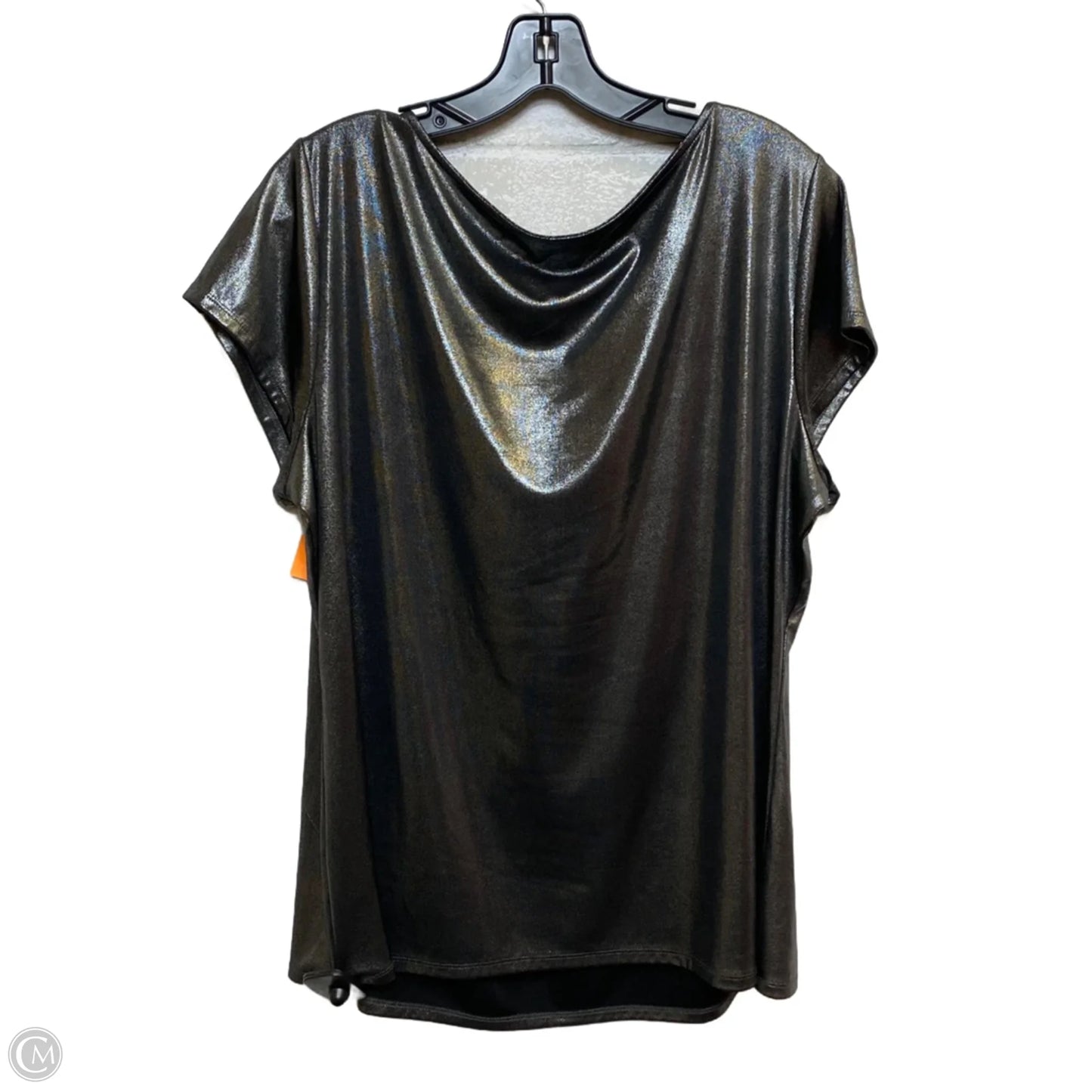 Top Short Sleeve By Worthington In Silver, Size: 2x