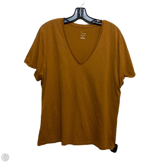 Top Short Sleeve Basic By A New Day In Brown, Size: Xl